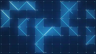 蓝色动态科技感粒子线条方框动态背景视频的预览图